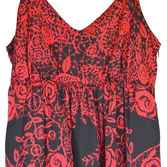 NWT Apt. 9 Smocked Back Wide Strap Slip Dress Rose Small Dark Romantic Vamp - Picture 6 of 10